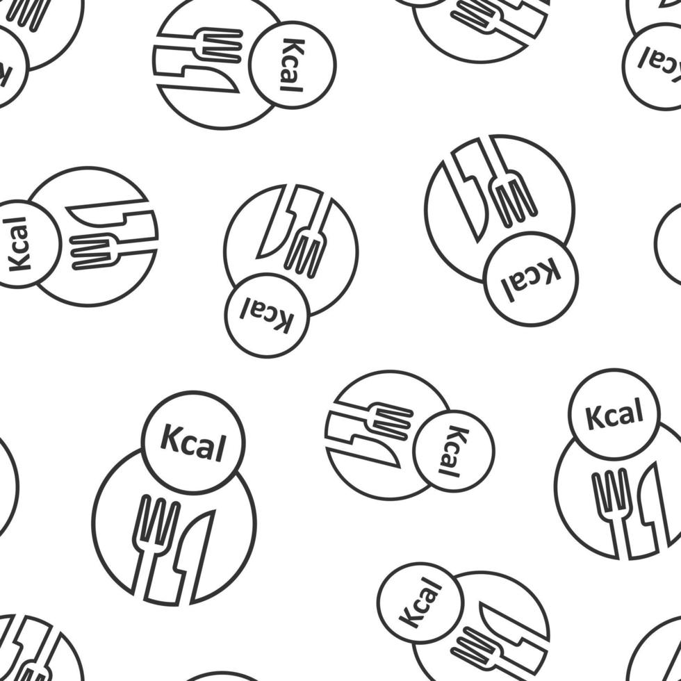 ícone de kcal em estilo simples. ilustração em vetor dieta em fundo branco isolado. conceito de negócio de padrão sem emenda de calorias.