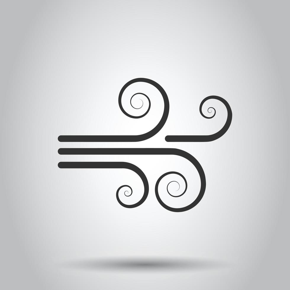 ícone de vento em estilo simples. ilustração vetorial de ar em fundo branco isolado. conceito de negócio de brisa. vetor