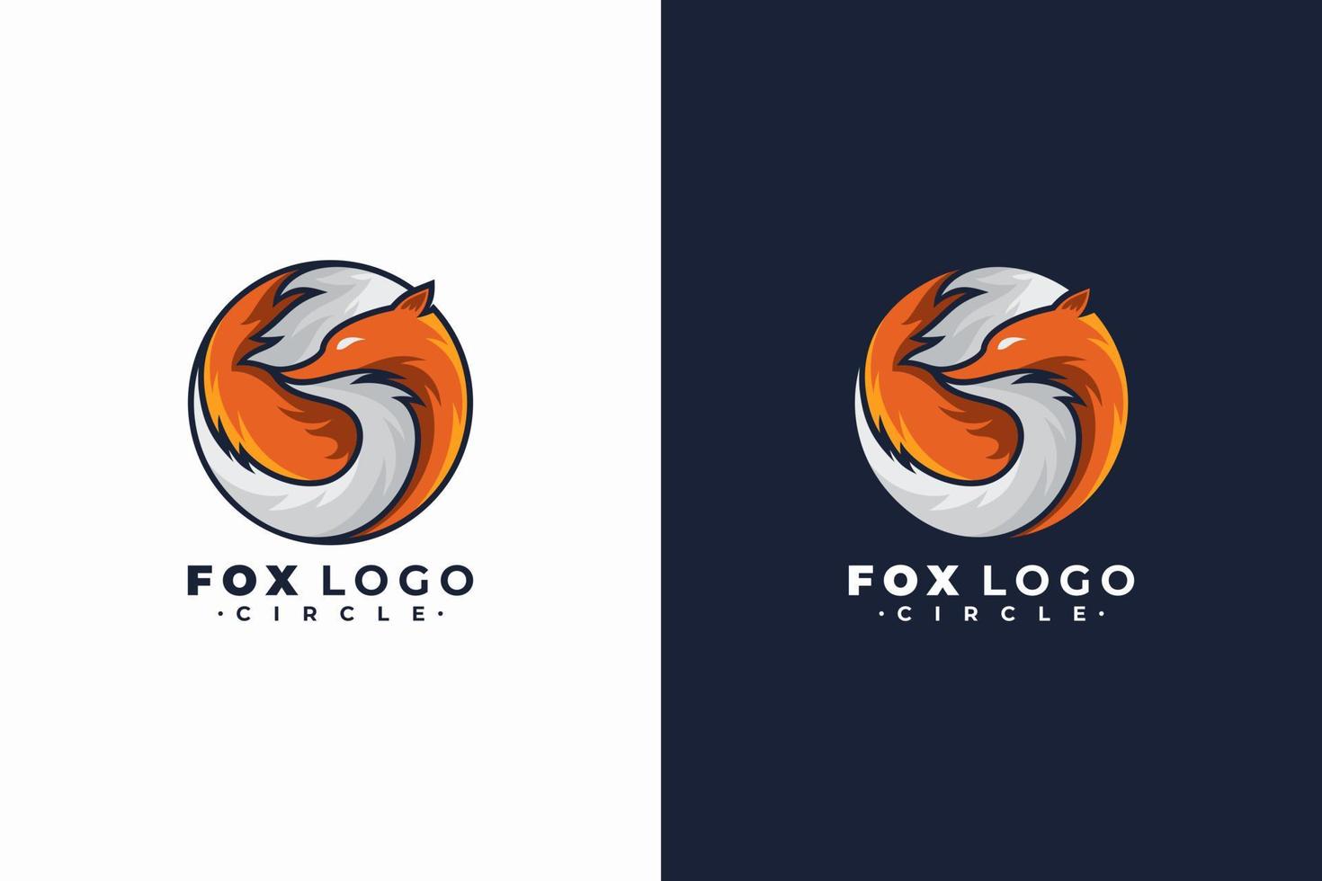 vetor de forma de círculo de logotipo de raposa