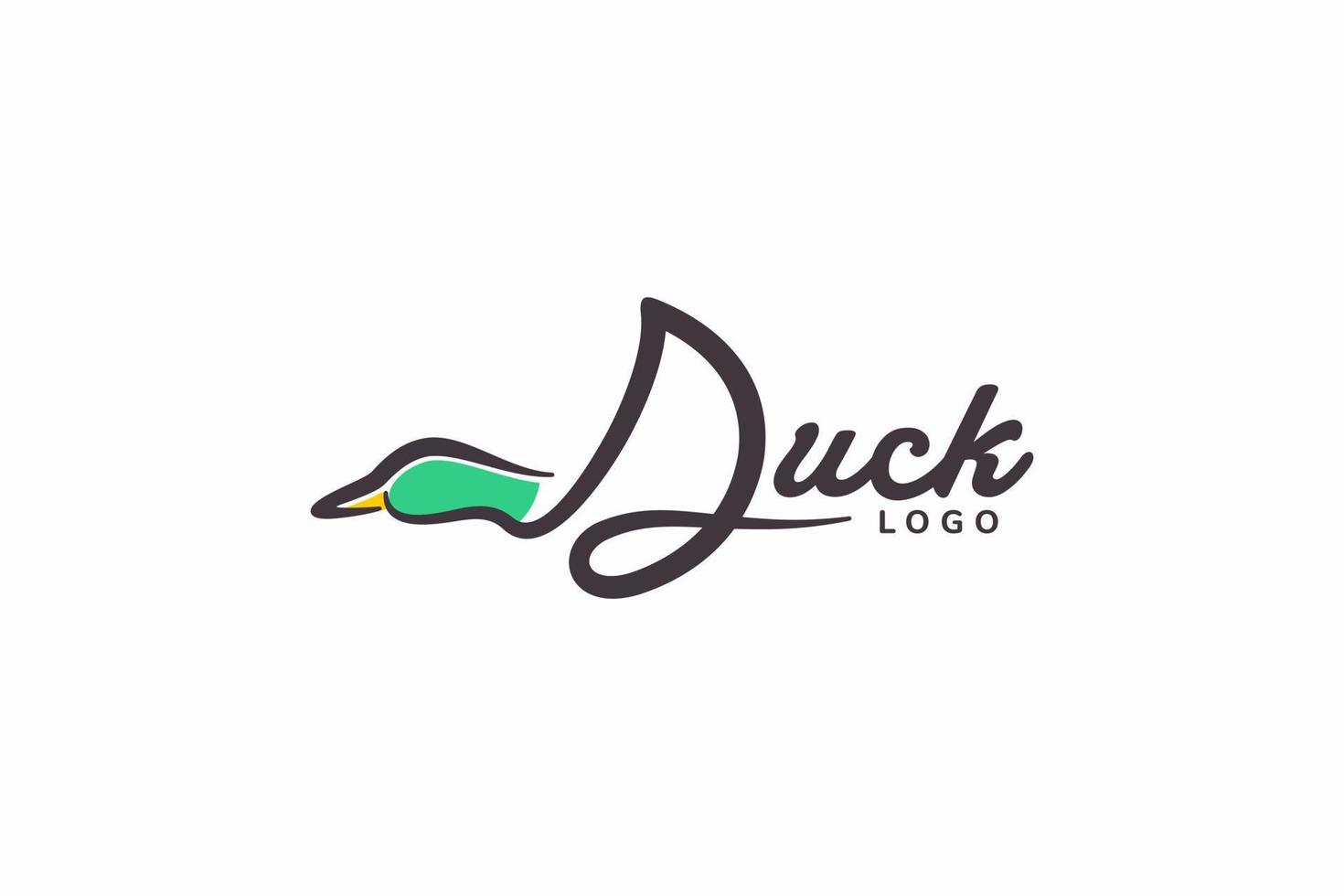 vetor de logotipo de tipografia de pato voador