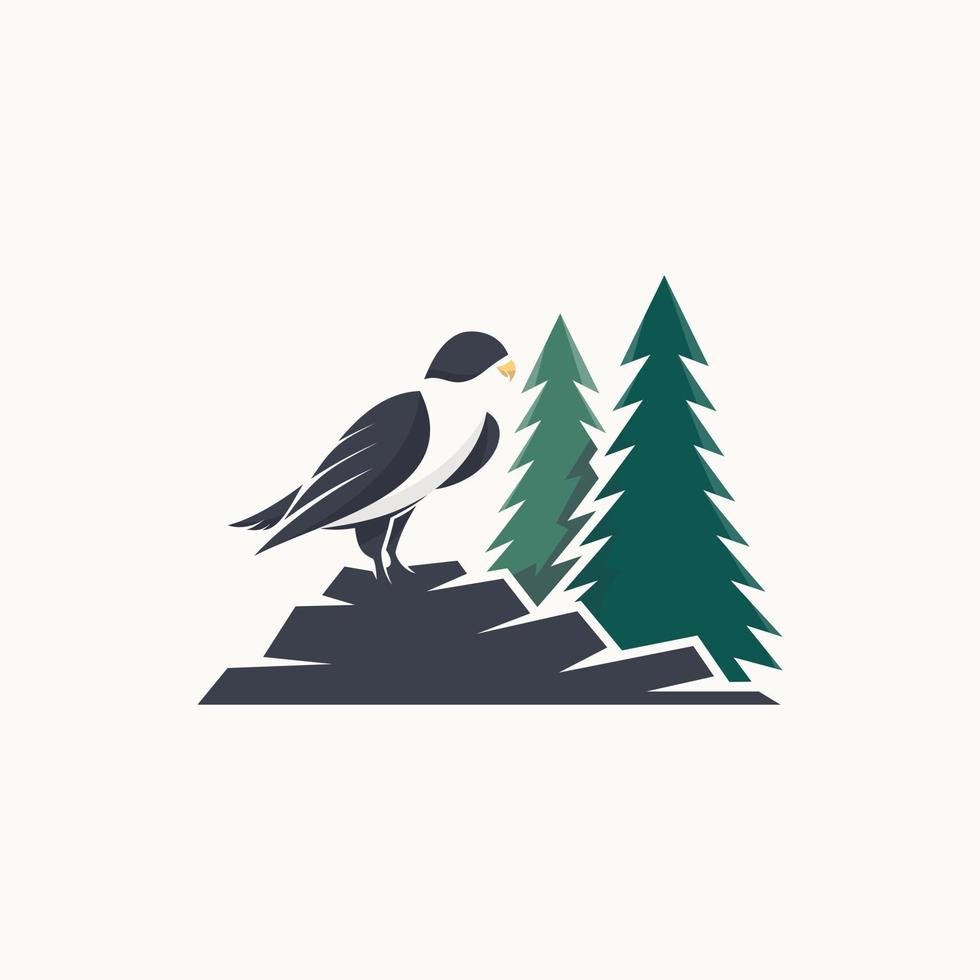 logotipo de vetor de falcão peregrino em pé