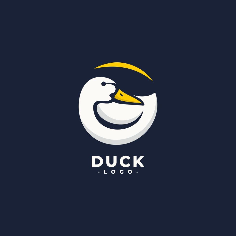logotipo de animal de pato em forma de círculo vetor