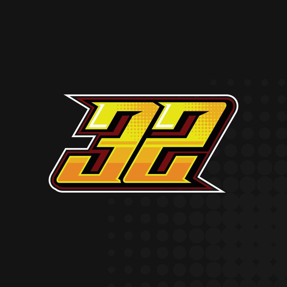 vetor de design de logotipo de corrida número 32