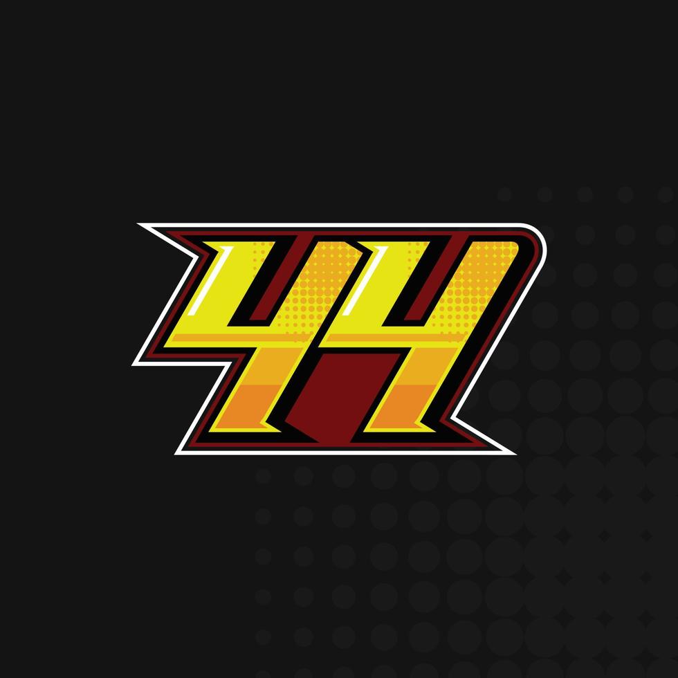 vetor de design de logotipo de corrida número 44