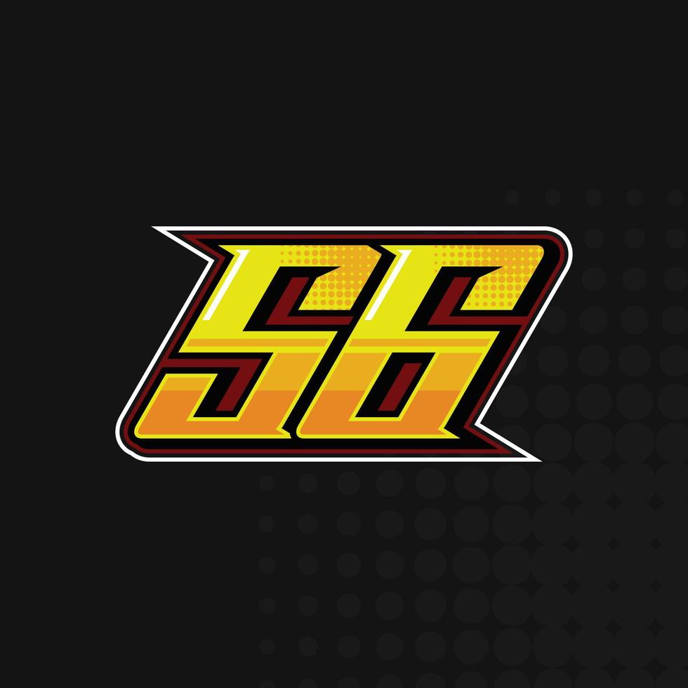 vetor de design de logotipo de corrida número 56