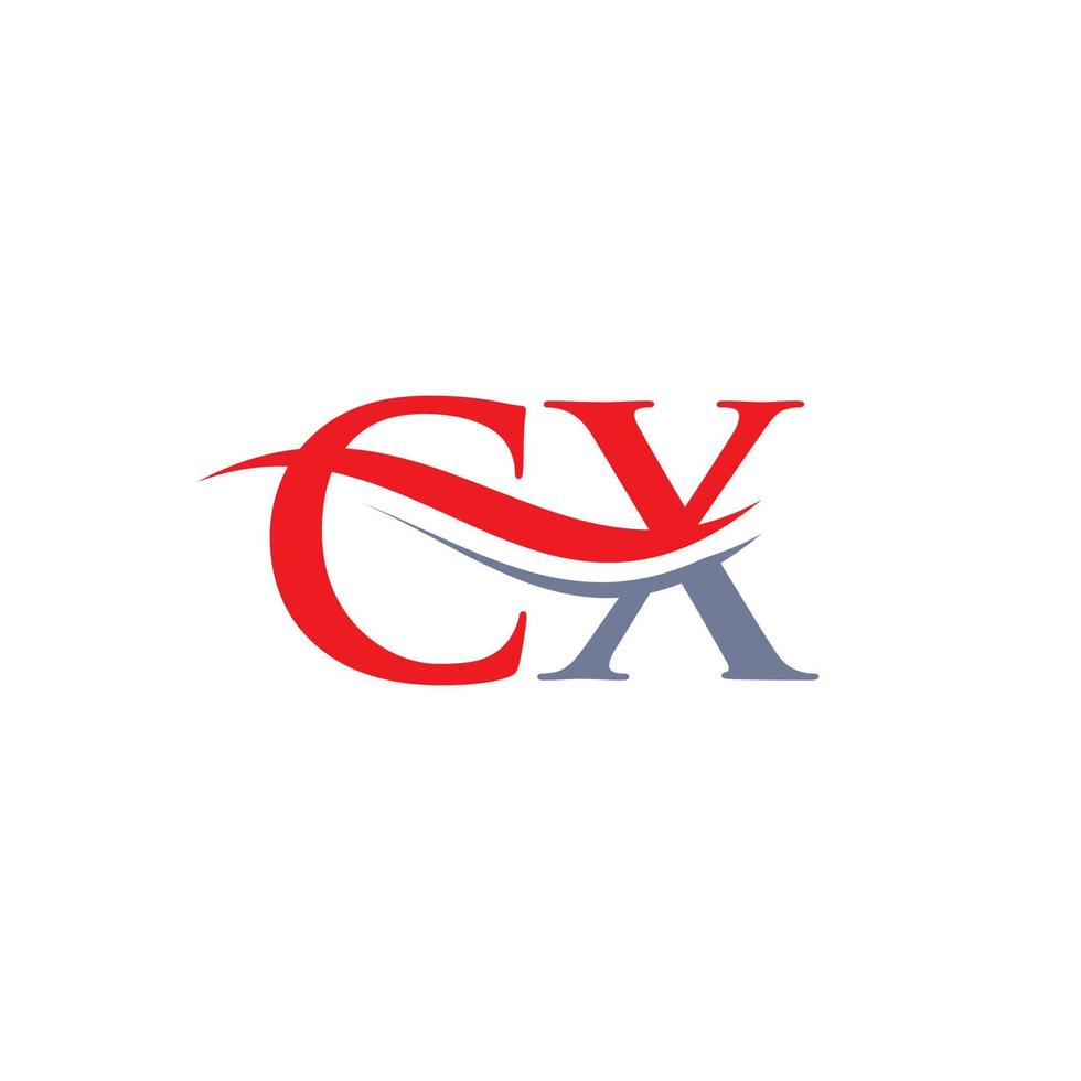 vetor de design de logotipo cx. design de logotipo de letra swoosh cx