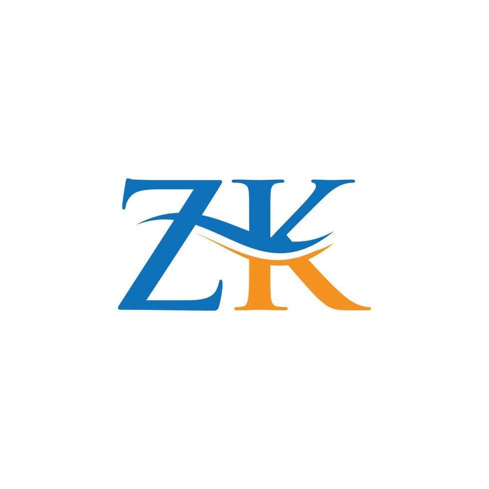 logotipo da letra zk. modelo de vetor de design de logotipo comercial de carta inicial zk