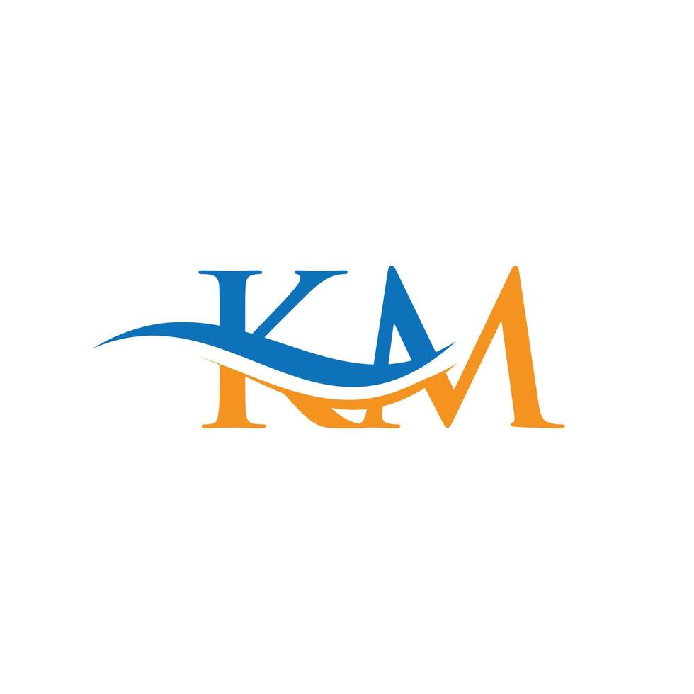 design de logotipo km moderno para identidade de negócios e empresas. carta km criativa com conceito de luxo. vetor