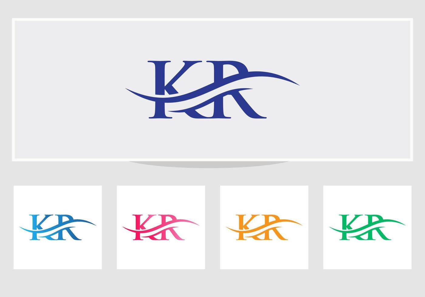 logotipo vinculado à letra kr para identidade de negócios e empresas. modelo de vetor de logotipo kr de letra inicial