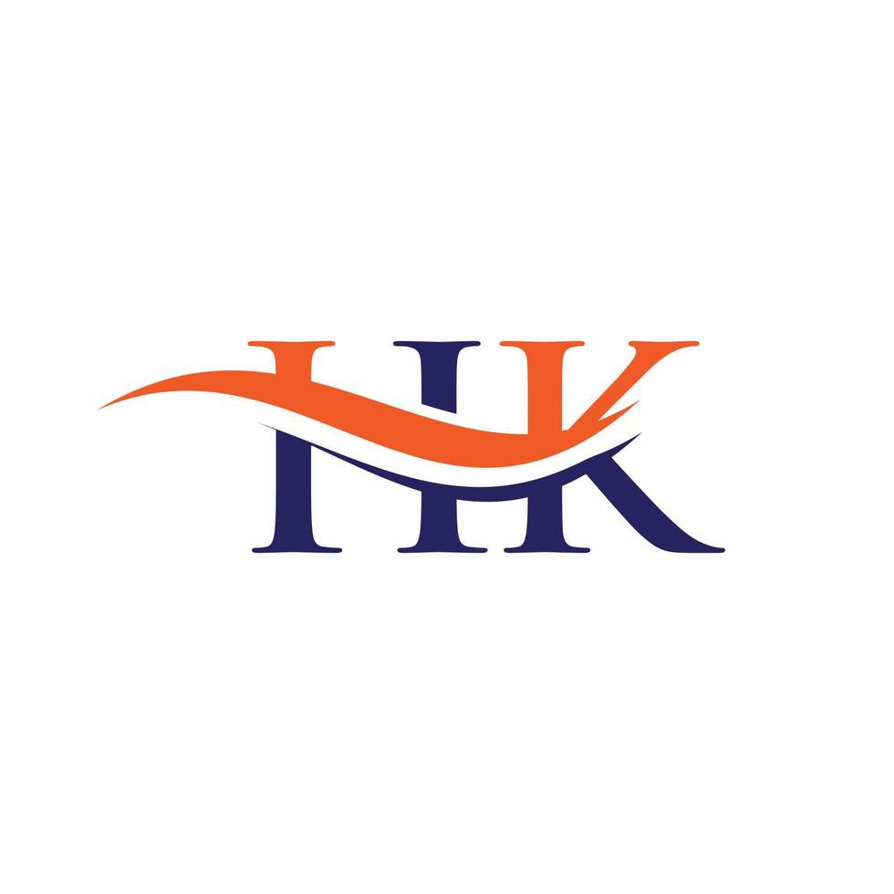 logotipo vinculado à letra hk para identidade de negócios e empresas. modelo de vetor de logotipo hk de letra inicial.