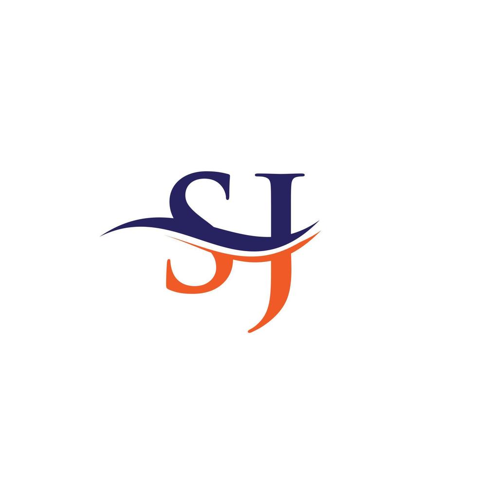 design de logotipo inicial de letra vinculada sj. vetor de design de logotipo de letra sj moderno com tendência moderna