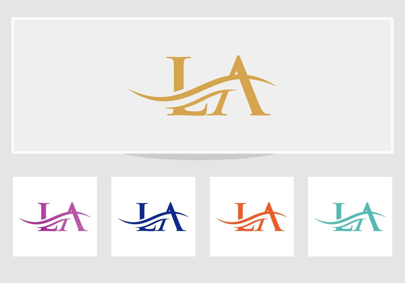 o design do logotipo. design de logotipo la carta premium com conceito de onda de água vetor