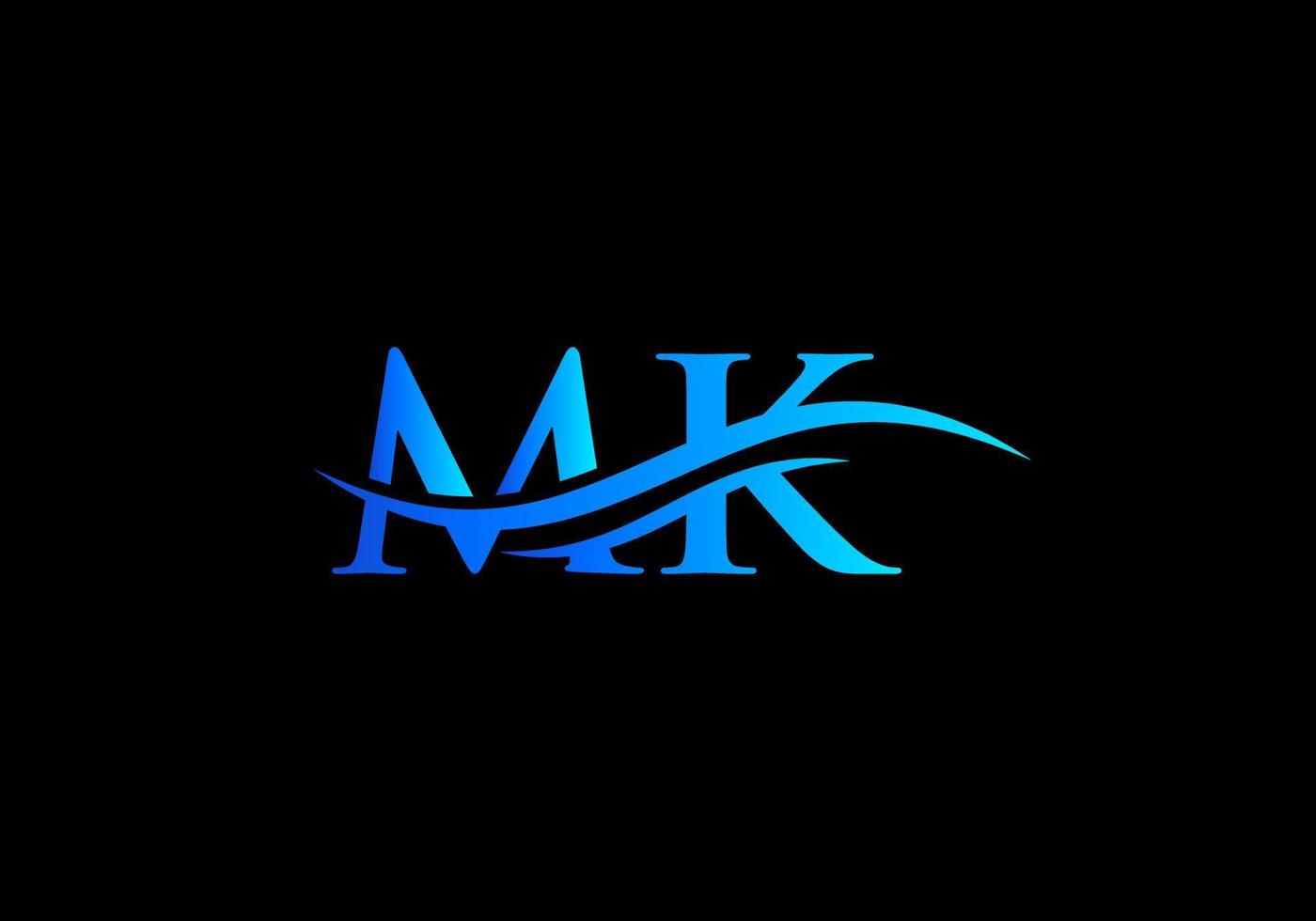 logotipo mk. vetor de design de logotipo mk letra monograma. design de logotipo de carta mk com moda moderna