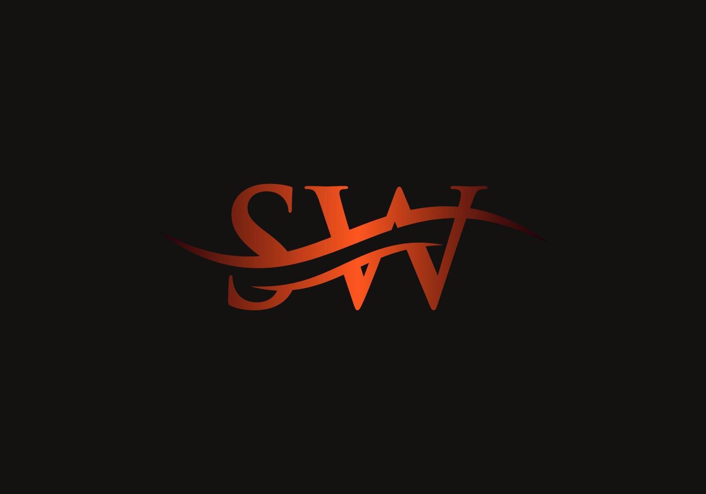 logotipo da letra sw. modelo de vetor de design de logotipo comercial de letra sw inicial