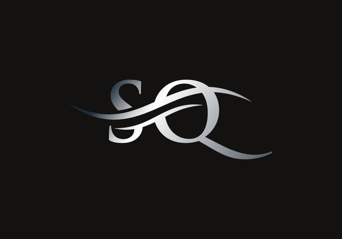 design de logotipo quadrado de letra swoosh para negócios e identidade da empresa. logotipo quadrado de onda de água com moda moderna vetor