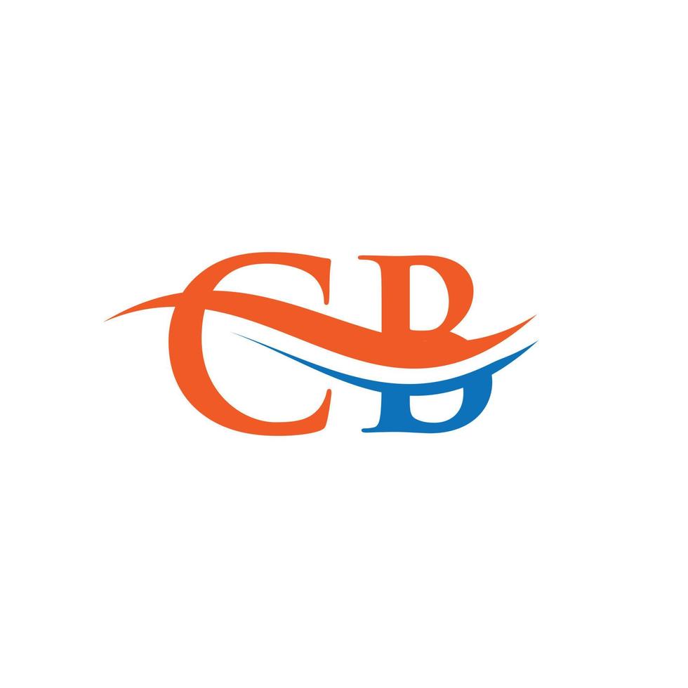 design inicial do logotipo da letra cb com tendência moderna vetor