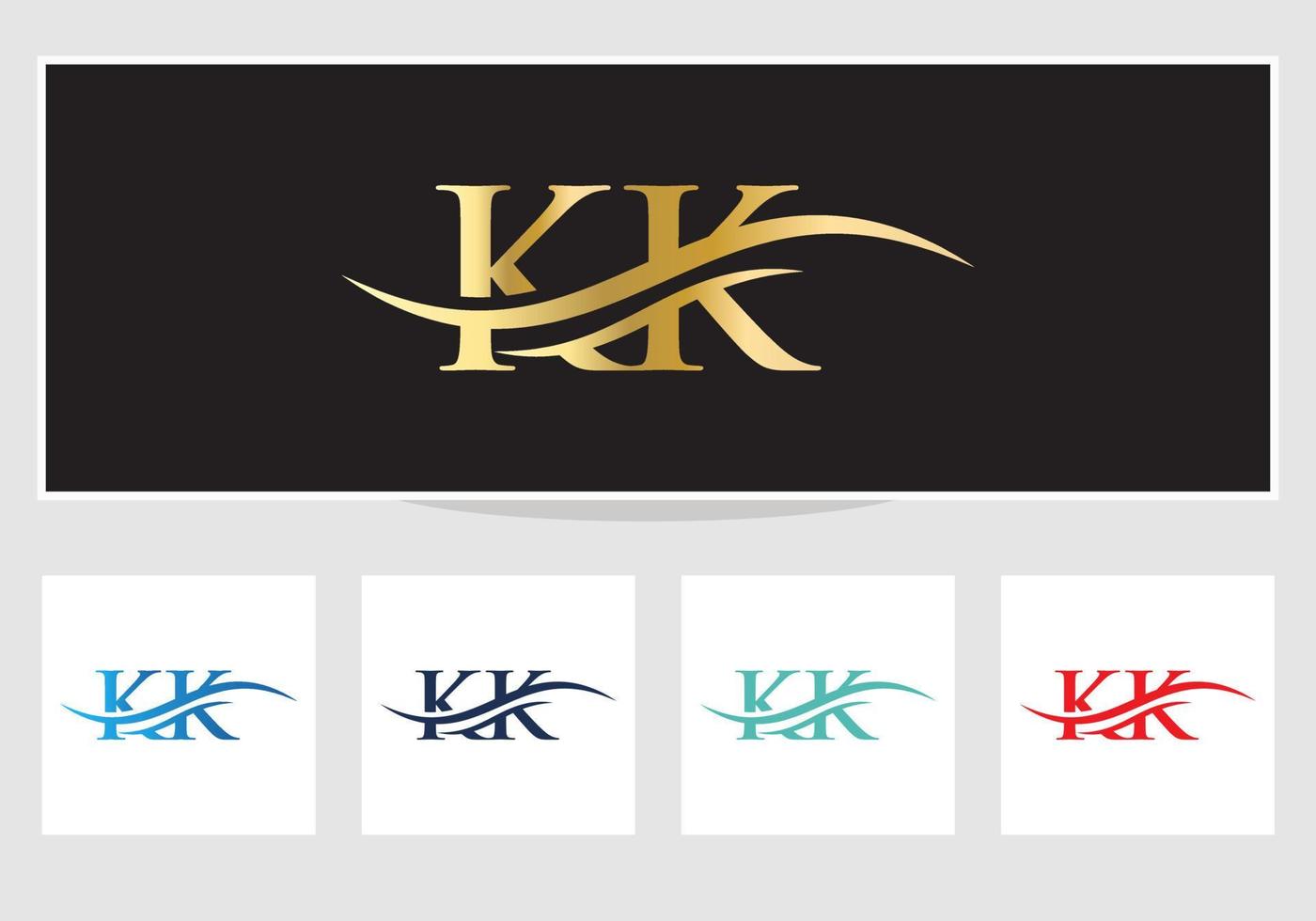 logotipo kk. vetor de design de logotipo kk letra monograma. design de logotipo de letra kk com moda moderna