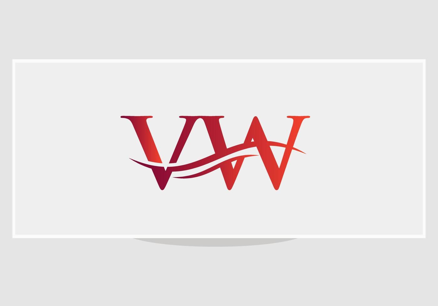 logotipo da letra vw. modelo de vetor de design de logotipo comercial de carta inicial vw