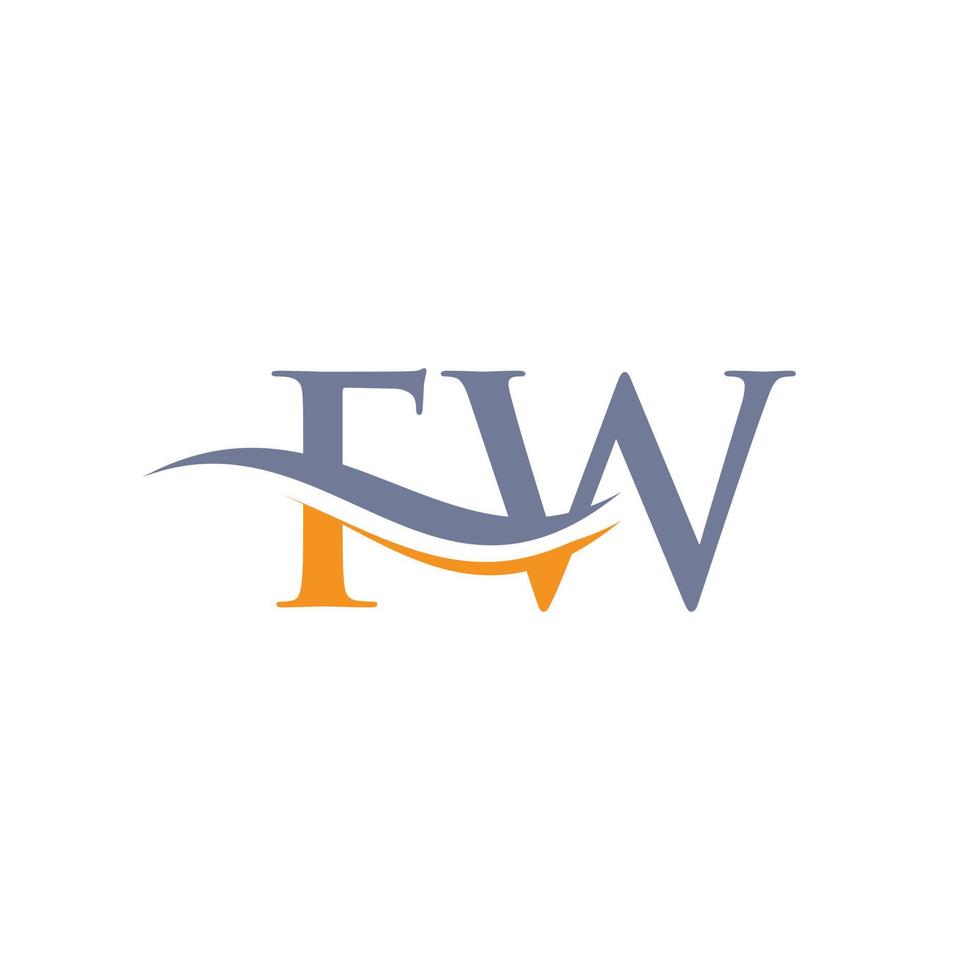 design moderno de logotipo fw para negócios e identidade da empresa. carta fw criativa com conceito de luxo. vetor