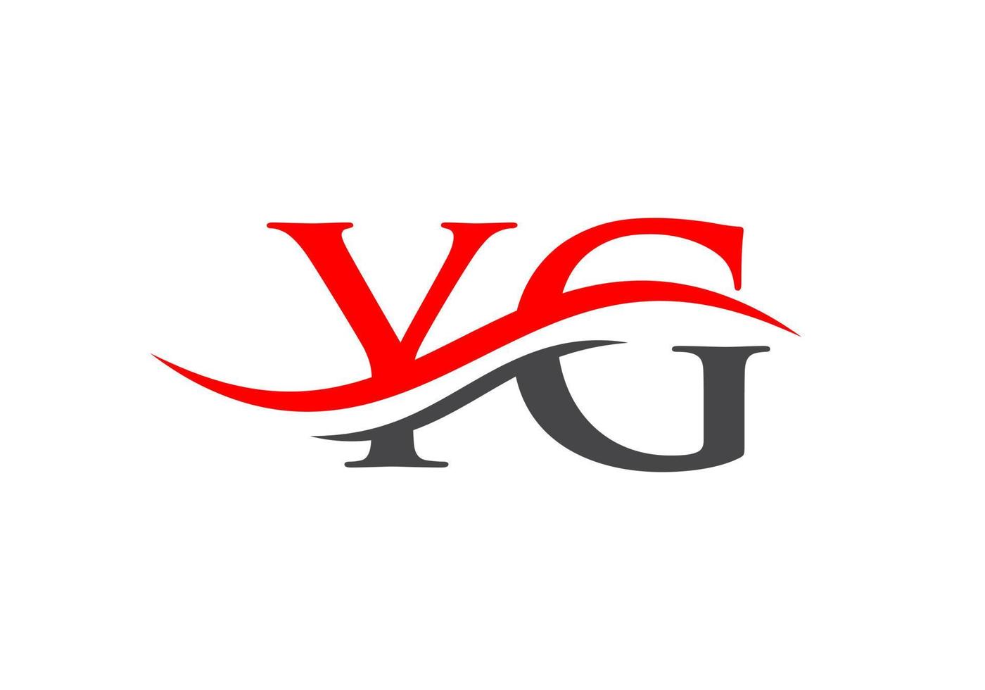 vetor de logotipo de onda de água yg. design de logotipo de letra swoosh yg para negócios e identidade da empresa