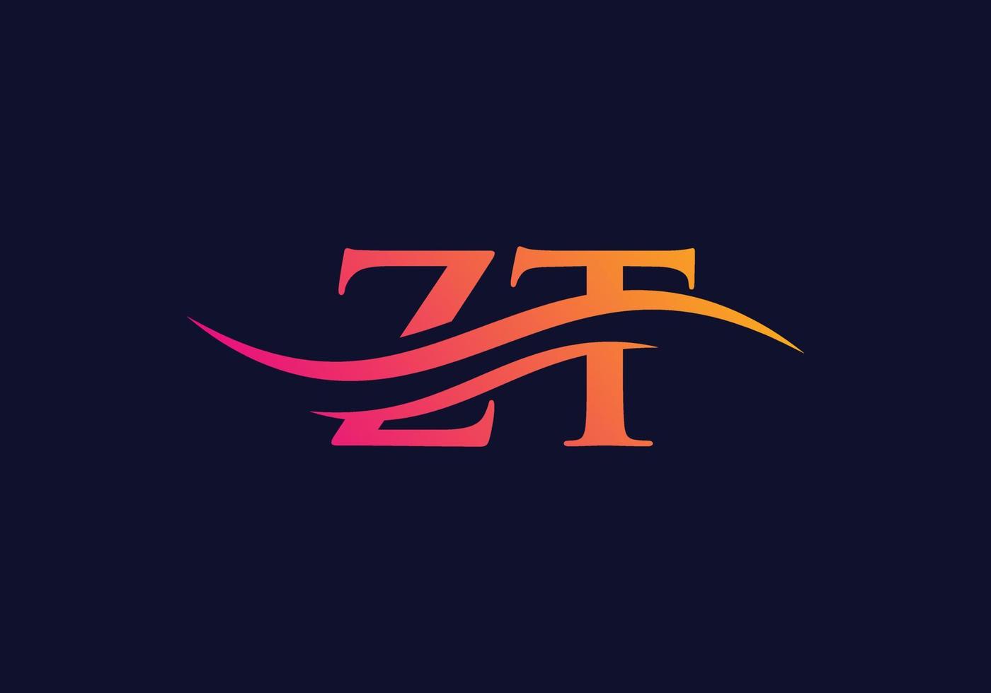 carta zt criativa com conceito de luxo. design de logotipo zt moderno para identidade de negócios e empresas vetor