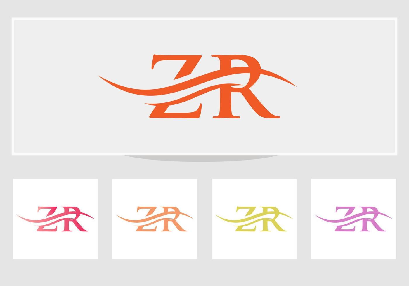 logotipo vinculado à letra zr para identidade de negócios e empresas. modelo de vetor de logotipo de letra inicial zr