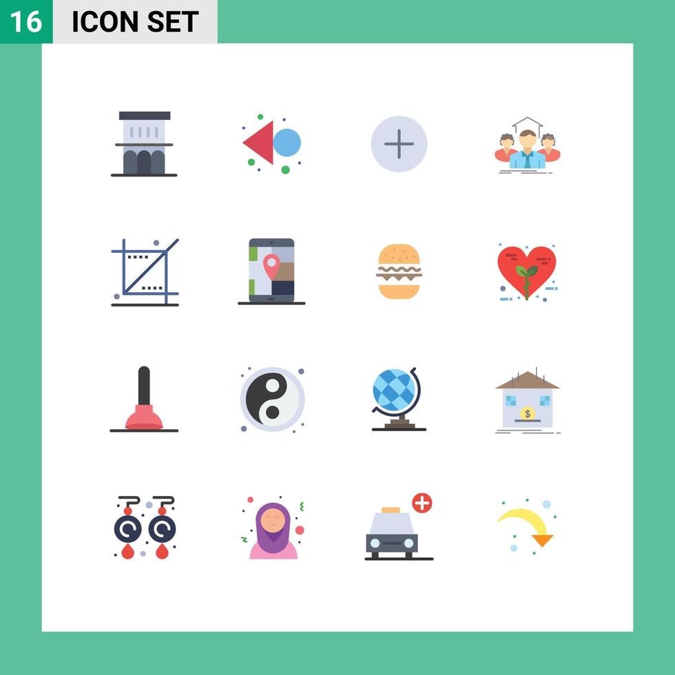 pacote de cores planas de 16 símbolos universais de reunião de design pacote editável de negócios do grupo do twitter de elementos de design de vetores criativos