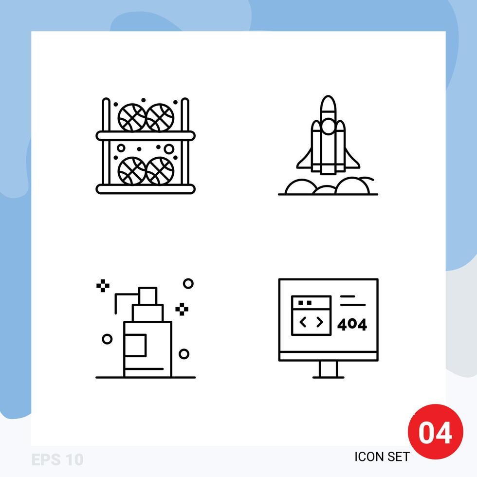 4 ícones criativos sinais modernos e símbolos de elementos de design vetoriais editáveis da sala de negócios do jogador de gel de bola vetor