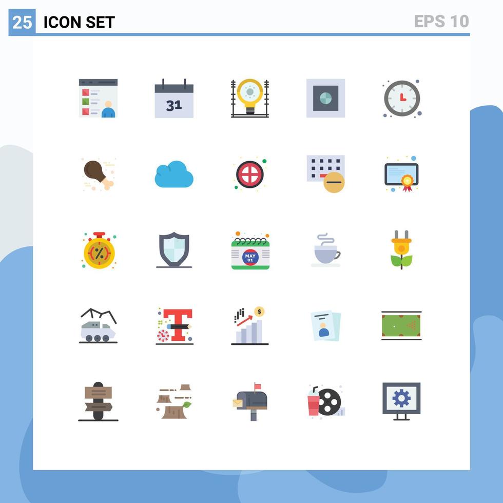 conjunto de cores planas de interface móvel de 25 pictogramas de tempo seguro definem elementos de design de vetores editáveis de poder de dinheiro