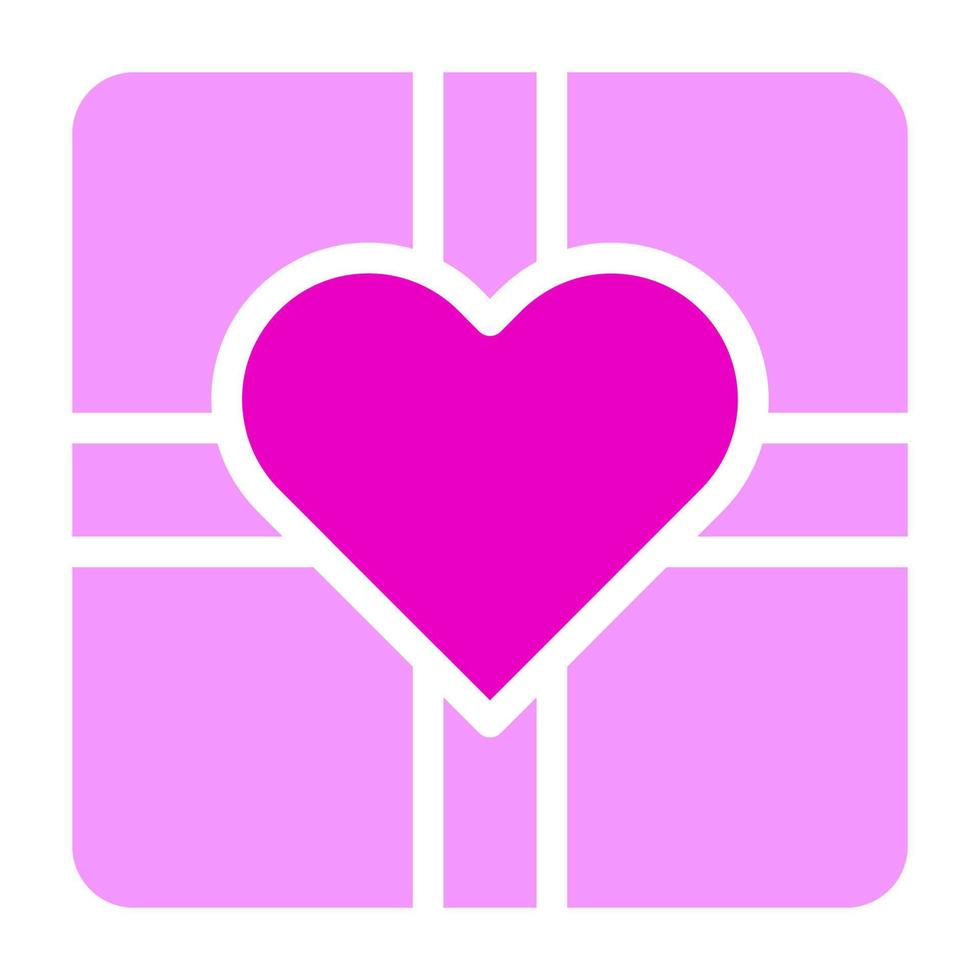 presente sólido rosa valentine ilustração vetorial e ícone do logotipo ano novo ícone perfeito. vetor