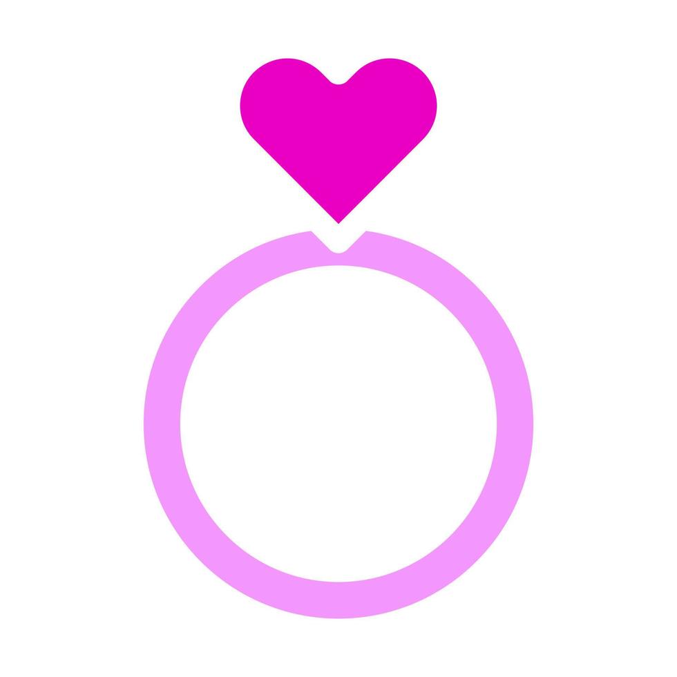 anel de vetor de ilustração de namorados rosa sólido e ícone de logotipo ícone de ano novo perfeito.