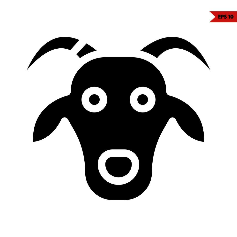 ilustração do ícone de glifo de vaca vetor