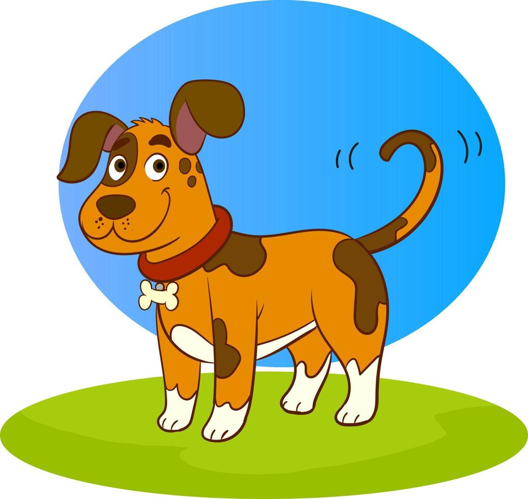ilustração vetorial de um cachorro fofo no estilo cartoon vetor