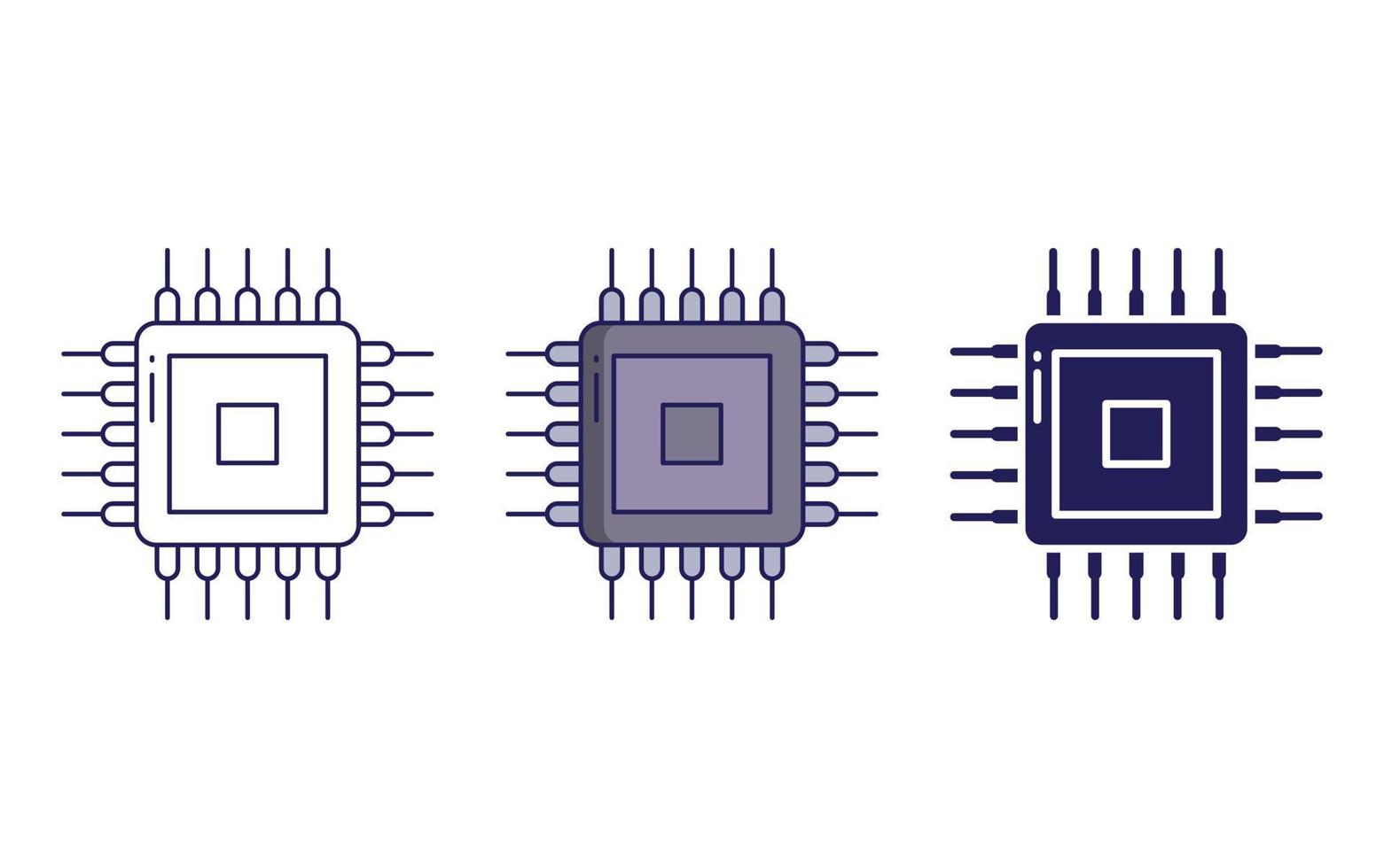 microprocessador, ícone do chip vetor