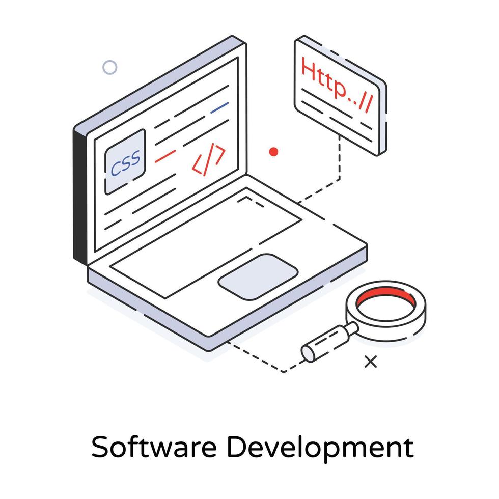 desenvolvimento de software na moda vetor