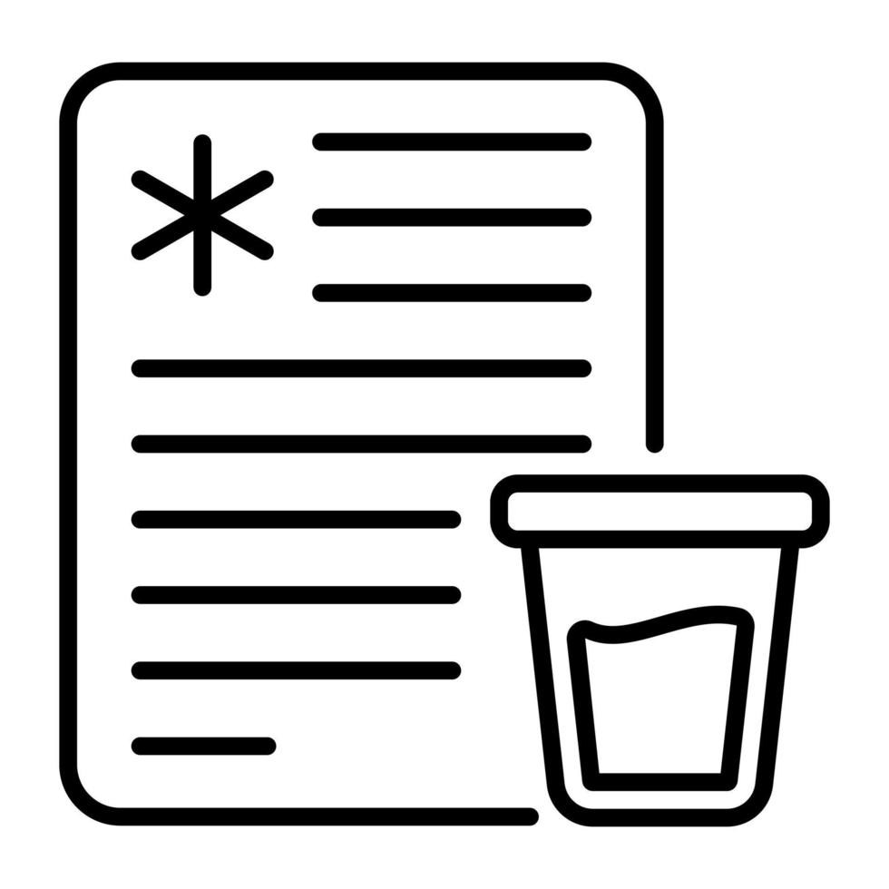 teste de urina, ícone vetorial de relatório em estilo moderno e moderno vetor