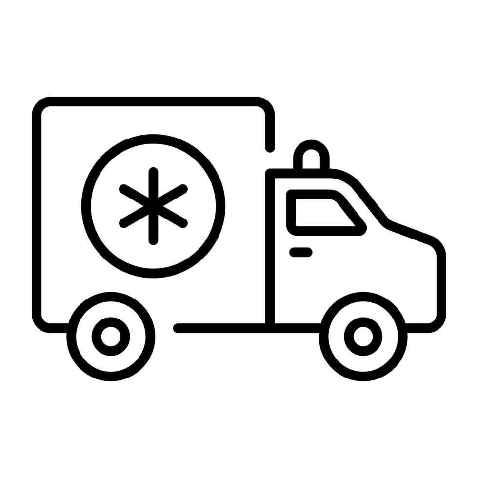 ícone de veículo de emergência, um vetor editável de transporte hospitalar