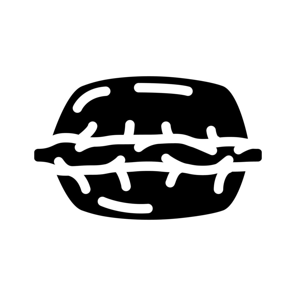 ilustração vetorial de ícone de glifo de prato de bolinho de massa vetor