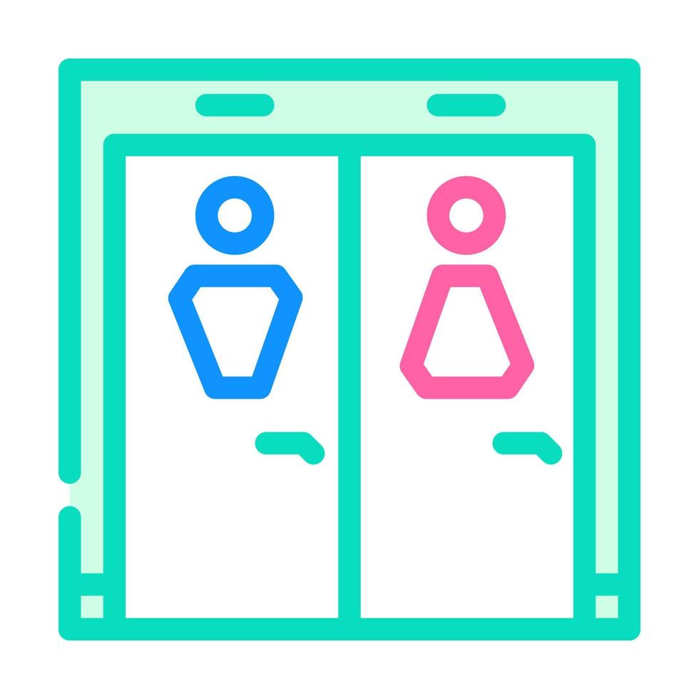 ilustração em vetor de ícone de cor de aeroporto de banheiro