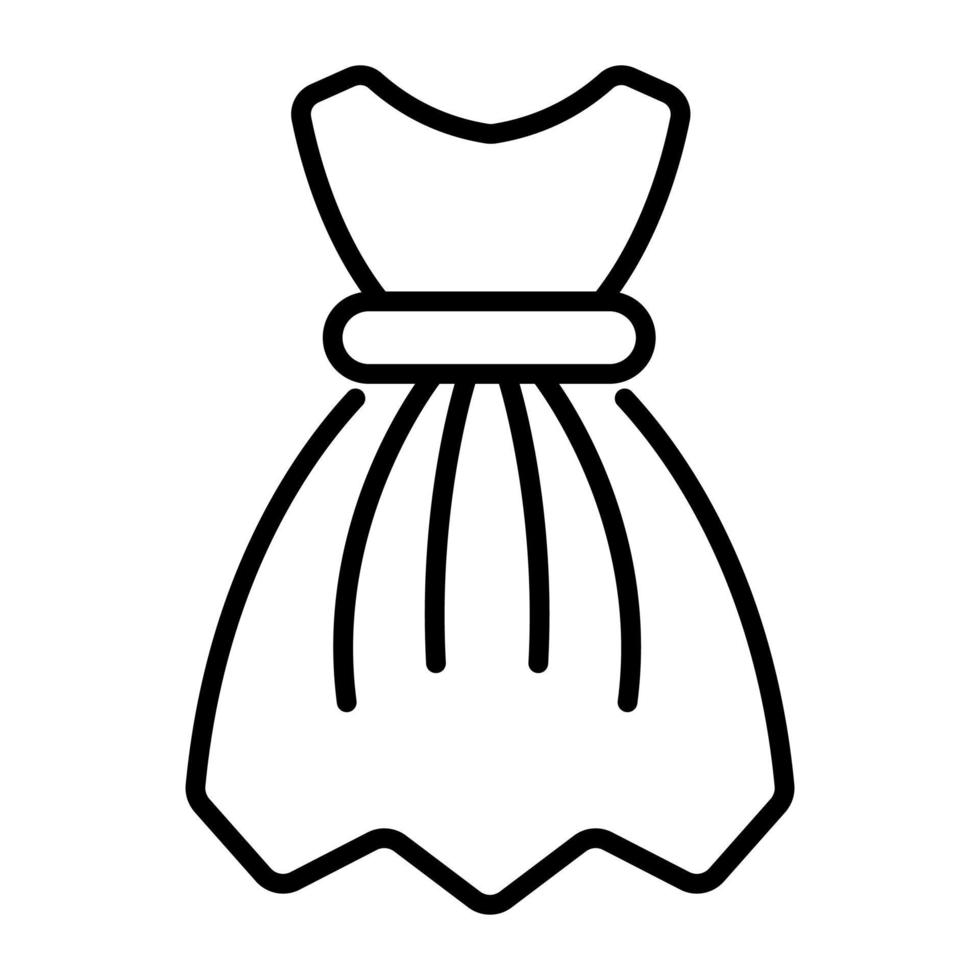 vetor de vestido feminino, ícone de vestuário de moda feminina