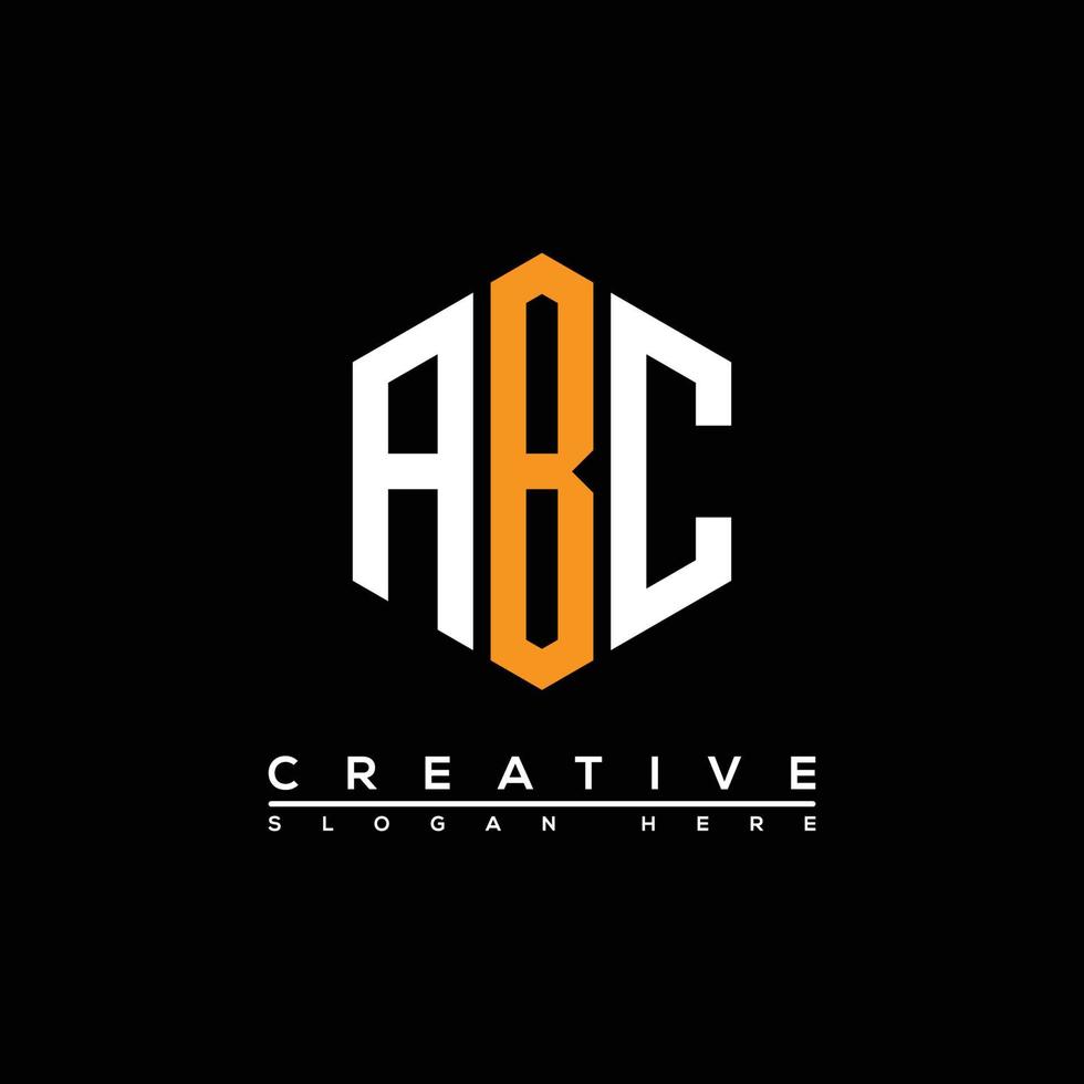 design de logotipo em forma de polígono de letra abc vetor