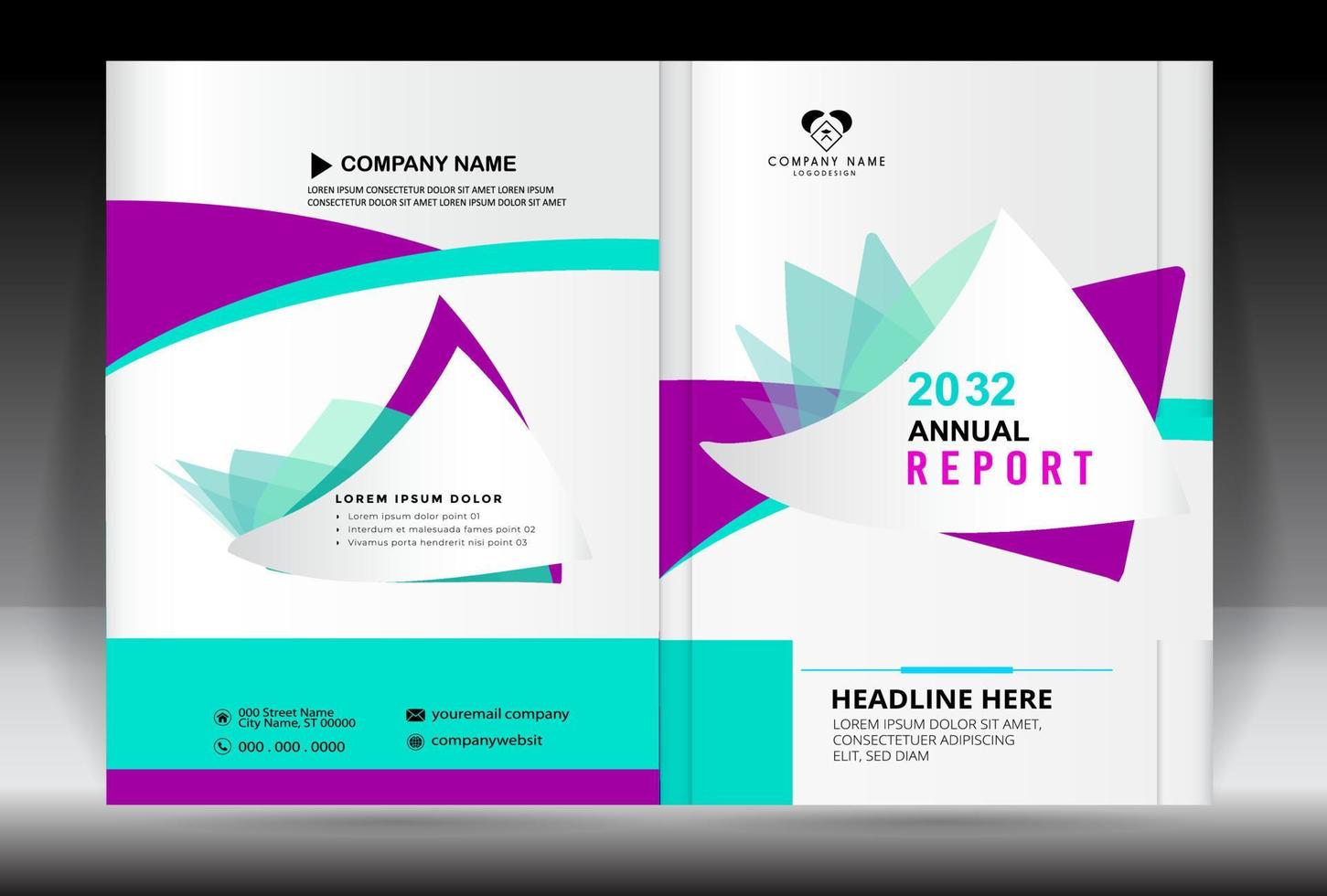 relatório anual, portfólio criativo, modelo de brochura de negócios, flyer corporativo, layout de design de capa de brochura, apresentação de negócios, design de capa de livro, capa de revista, flyer moderno. vetor