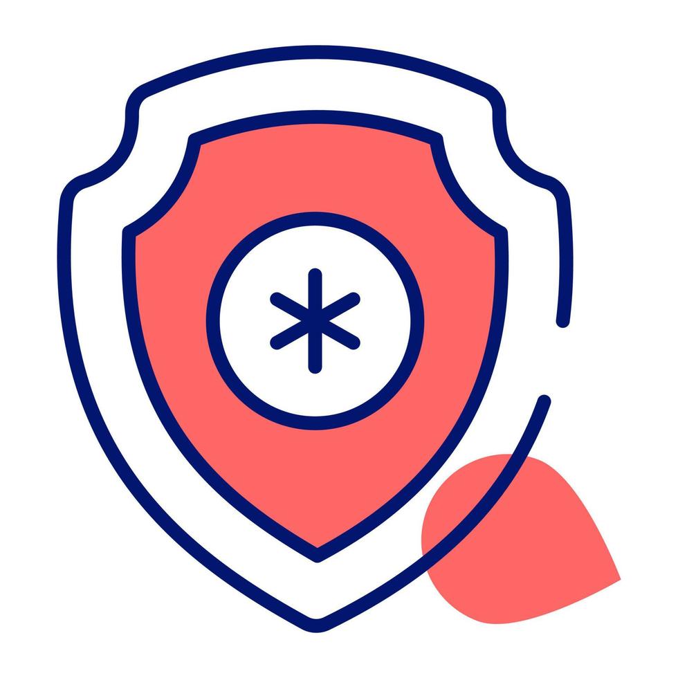 escudo de segurança com design de vetor de sinal médico