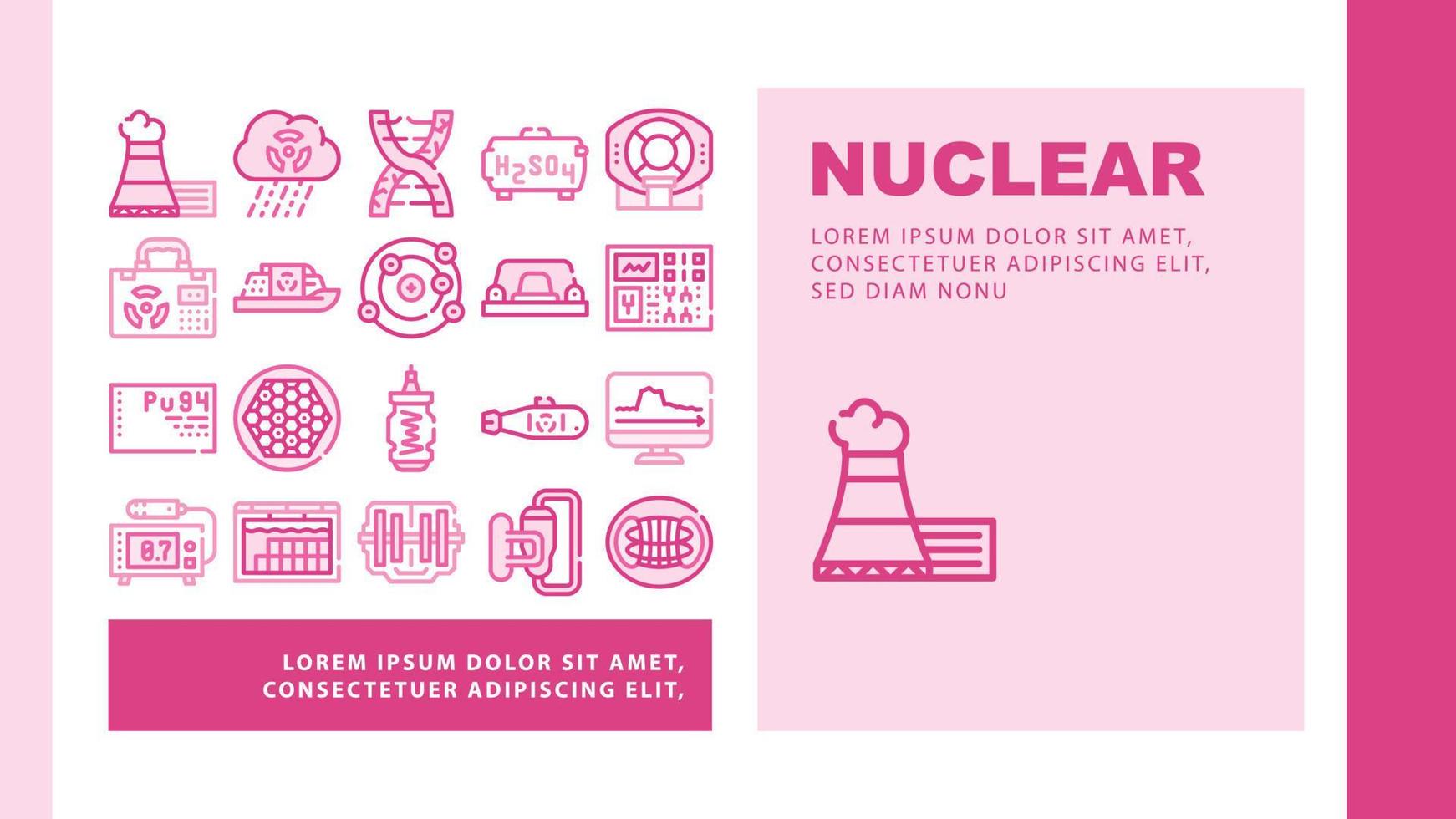 vetor de cabeçalho de pouso de energia nuclear