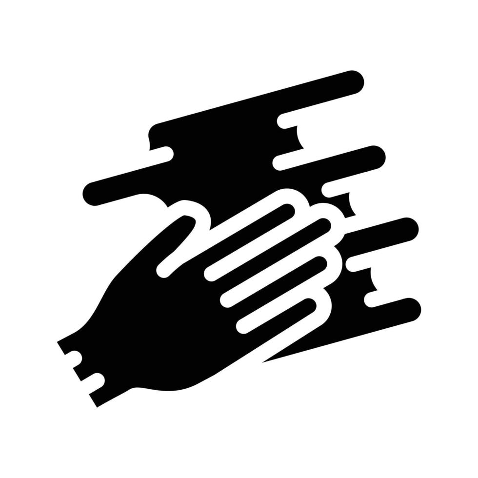 mão espalhando ilustração vetorial de ícone de glifo de creme vetor