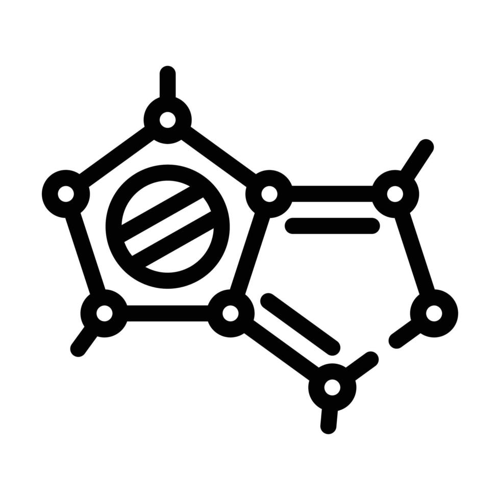 ilustração isolada do vetor do ícone da linha da estrutura molecular