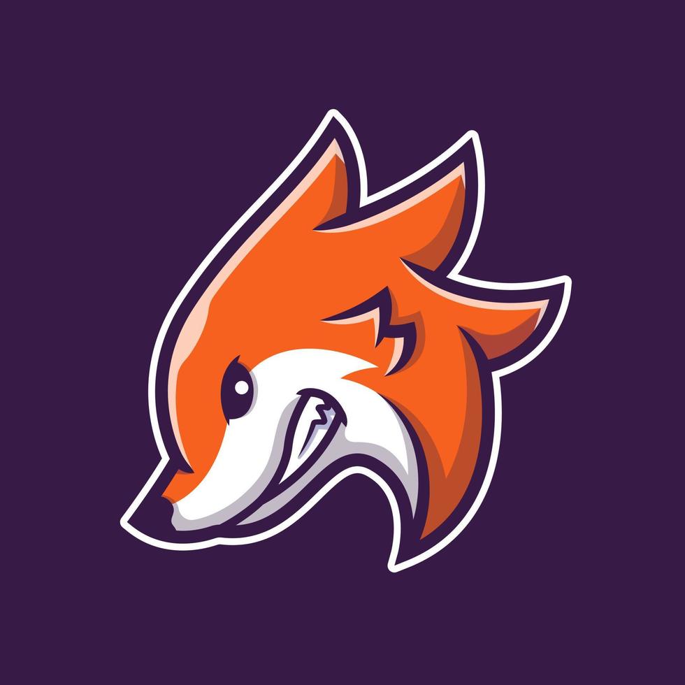 fox esport mascote logotipo ilustração do ícone do vetor dos desenhos animados. conceito de ícone da vida selvagem animal isolado vetor premium. estilo cartoon plana