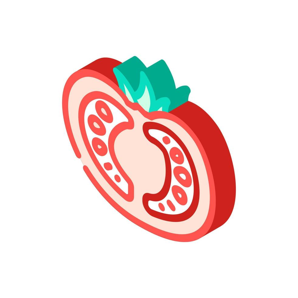 ilustração em vetor ícone isométrico meio tomate