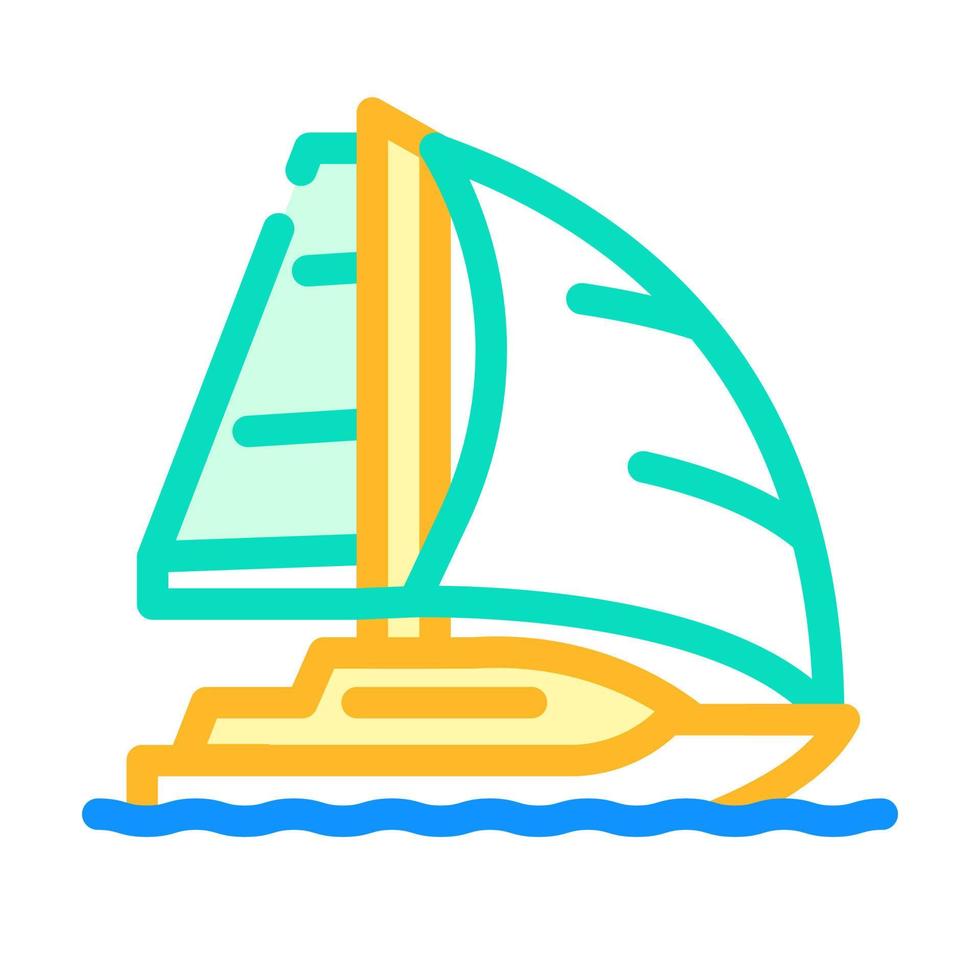 ilustração em vetor ícone de cor de transporte marítimo de iate