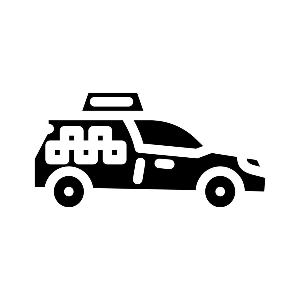 ilustração em vetor ícone glifo de transporte de carro de táxi